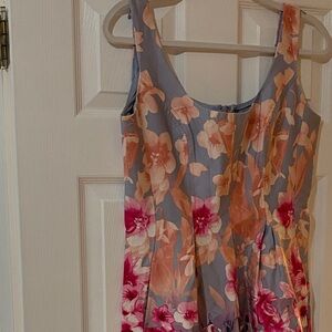 Nine West Floral Midi Dress - Pink and Orange